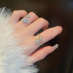 Two Star Adjustable Zircon Cubic Ring