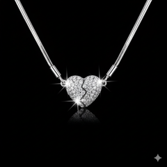 The Love Duo ( Heart Magnetic Necklace + Crystal Bracelet)