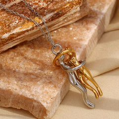 Romantic Hugging Couple Pendant (For Him & Her)