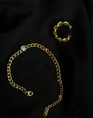 18K Gold-Plated Bracelet and Ring Set