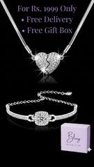 The Love Duo ( Heart Magnetic Necklace + Crystal Bracelet)