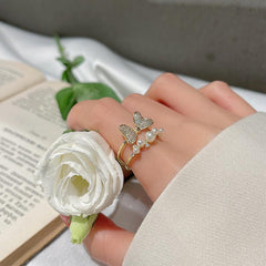 Zircon Pearl Adjustable Ring