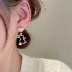 fashion trendy rabbit pearl earrings