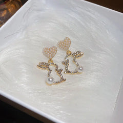 fashion trendy rabbit pearl earrings